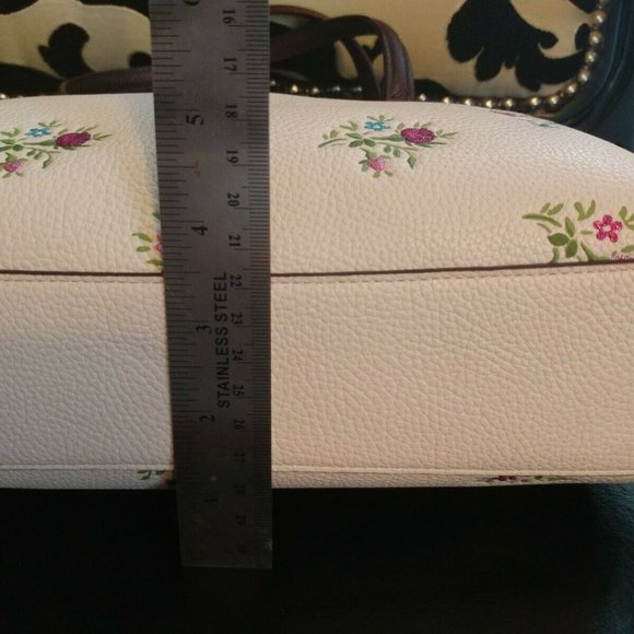 🌹🥀HTF🥀🌹NeW COACH CROSS STITCH FLORAL PRAIRIE ROSE SATCHEL HANDBAG F22829 - Picture 12 of 15